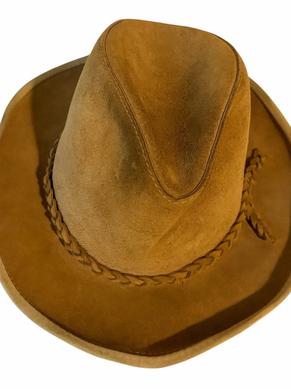 HENSCHEL SKULLY HAT CO Leather Hat XL Light Brown Womens Western Cowboy